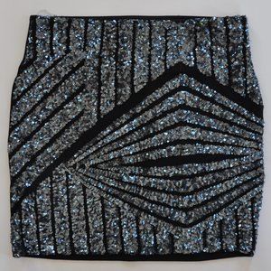 Ladies Evening Strapless Top Sequined Design Size SM